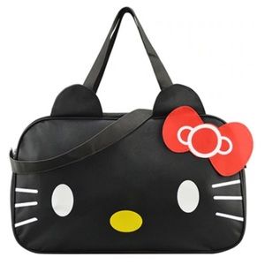 Used Hello Kitty Large Black Duffle Travel gym bag